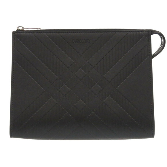 BURBERRY Black Leather Pouch - Picture 2 of 8